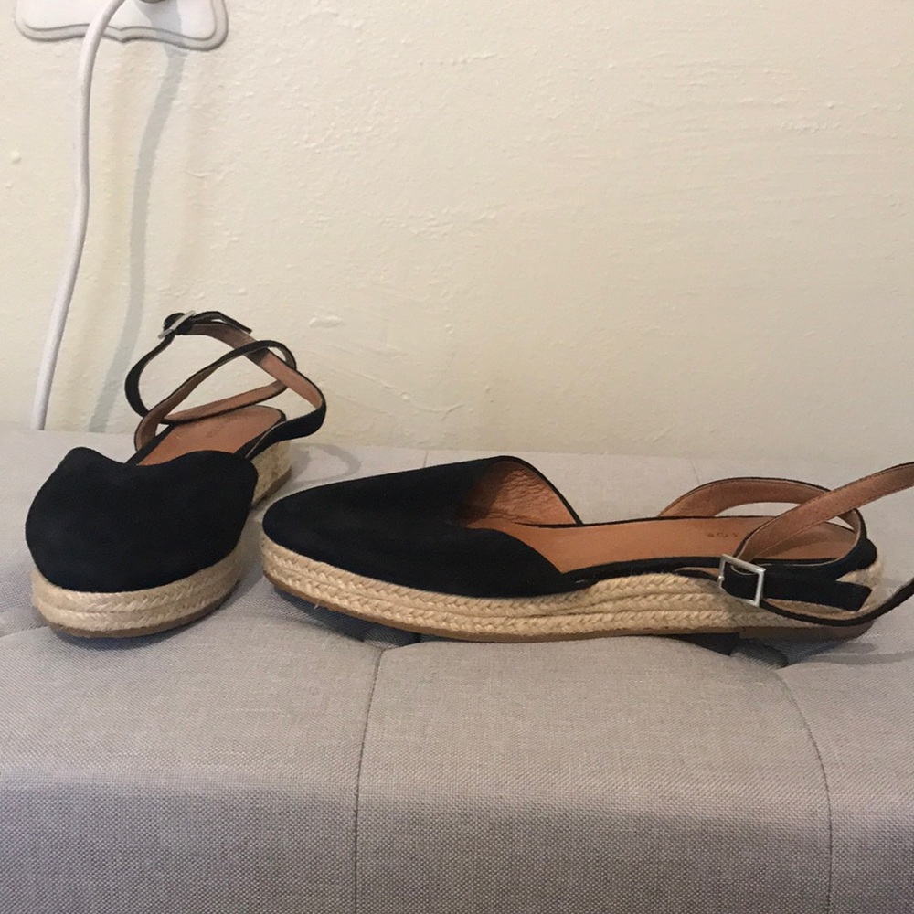 Black ankle wrap espadrilles
